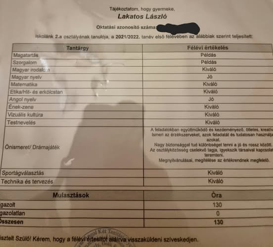 Lakatos László vagyok, roma származású, de nézzék meg a fiam félévi bizonyítványát és azt, hogy MIT írt oda neki a tanár..