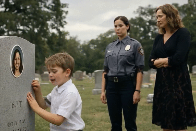 A fiú térdre rogyott az anyja sírjánál, és zokogva kiáltotta: „KÉRLEK… nem halt meg! ÉL!” 💔