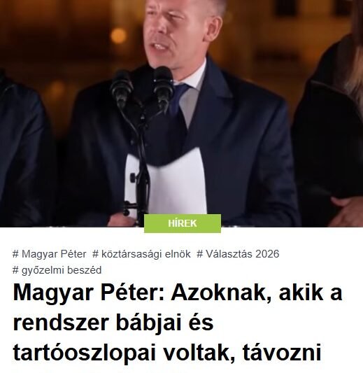 Magyar Péter: Azoknak, akik a rendszer bábjai és tartóoszlopai voltak, távozni kell a közéletből