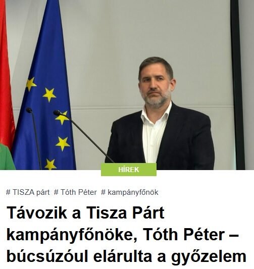 Távozik a Tisza Párt kampányfőnöke, Tóth Péter – búcsúzóul elárulta a győzelem titkos receptjét