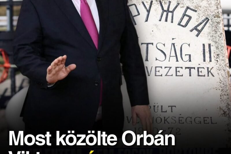 Most közölte Orbán Viktor: már ma újraindulhat a Barátság vezeték