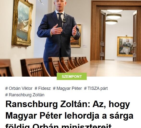 Ranschburg Zoltán: Az, hogy Magyar Péter lehordja a sárga földig Orbán minisztereit, maga a politikai elszámoltatás