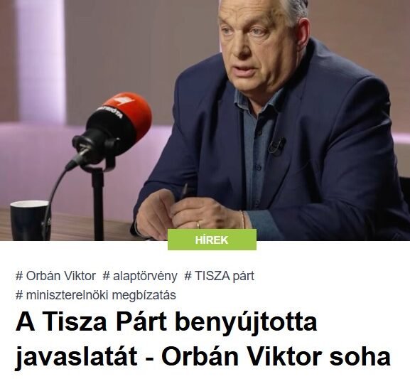 A Tisza Párt benyújtotta javaslatát – Orbán Viktor soha többé nem lehetne miniszterelnök