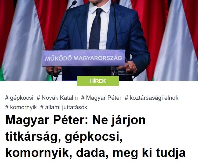 Magyar Péter: Ne járjon titkárság, gépkocsi, komornyik, dada, meg ki tudja még mi a bukott köztársasági elnököknek