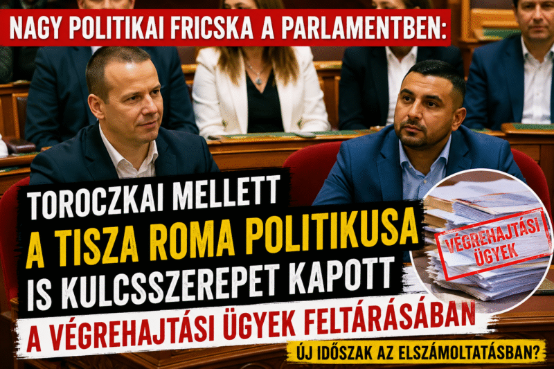 Nagy politikai fricska a parlamentben: Toroczkai mellett a Tisza roma politikusa is kulcsszerepet kapott a végrehajtási ügyek feltárásában