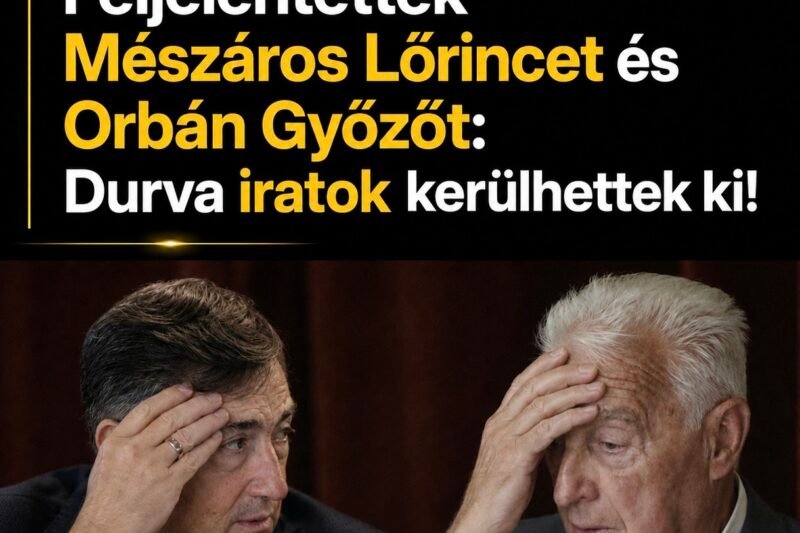 Friss:Feljelentették Mészáros Lőrincet és Orbán Győzőt : Durva iratok kerülhettek ki!