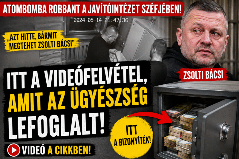 „Azt hitte, bármit megtehet Zsolti bácsi” – Atombomba robbant a javítóintézet széfjében: itt a videófelvétel, amit az ügyészség lefoglalt