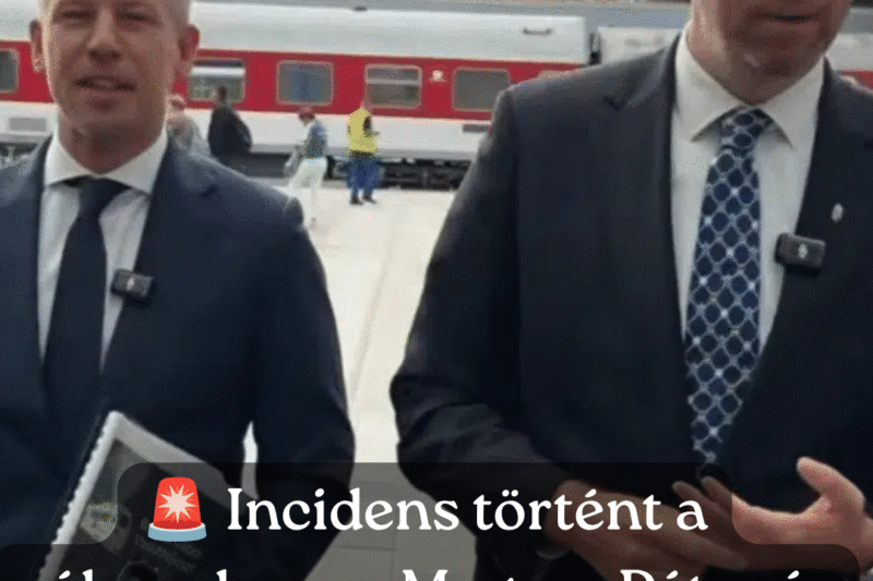 Leköpték a pályaudvaron Magyar Pétert, miközben Vitézy Dáviddal bejelentette a Baross Gábor Vasútfejlesztési Tervet