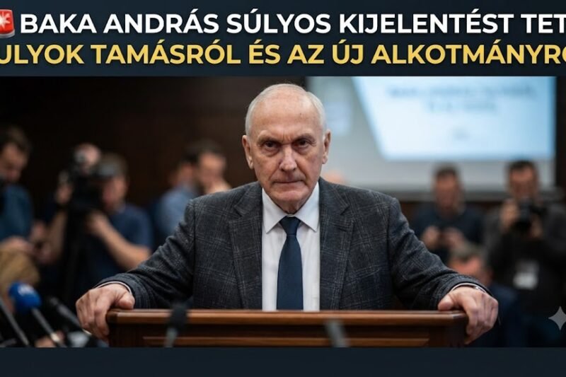 🚨 „Az ellopott vagyon mértékét megbecsülni sem tudom” – Baka András megszólalt Sulyok Tamásról, az új alkotmányról és a TISZA győzelméről