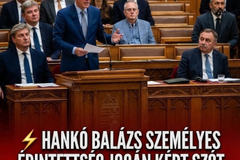 ⚡ Hankó Balázs személyes érintettség jogán kért szót, miután Magyar Péter azt üzente neki: „börtönbe kerül”