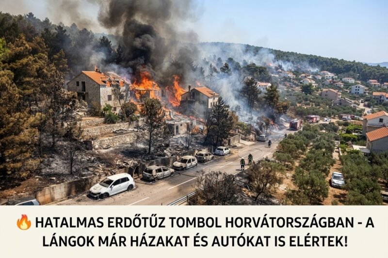 🔥 HATALMAS ERDŐTŰZ TOMBOL HORVÁTORSZÁGBAN – A LÁNGOK MÁR HÁZAKAT ÉS AUTÓKAT IS ELÉRTEK!