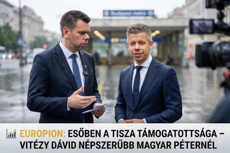 📊 Europion: esik a TISZA Párt támogatottsága, Vitézy Dávid már népszerűbb Magyar Péternél