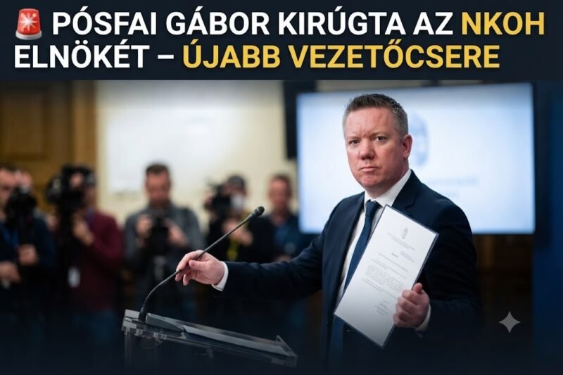 🚨 Pósfai Gábor leváltotta az NKOH elnökét – újabb fontos vezetőcsere történt
