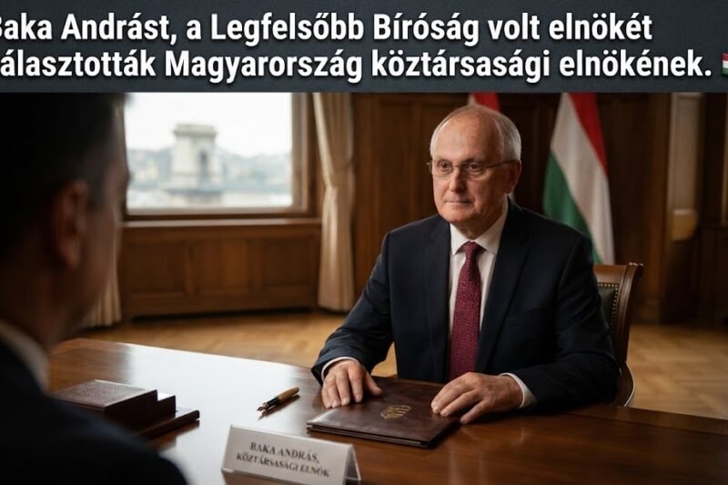 Baka Andrást, a Legfelsőbb Bíróság volt elnökét választották Magyarország köztársasági elnökének. 🇭🇺