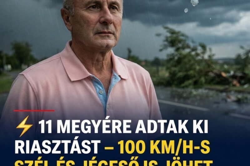 🌩️ 11 megye kapott riasztást: viharos széllel, villámlással és akár 2 centis jégesővel érkezhet a lehűlés