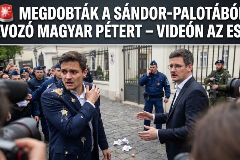 🚨 Megdobták a Sándor-palotából távozó Magyar Pétert – így reagált rá, videón az eset