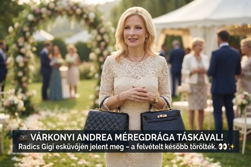 ✨ VÁRKONYI ANDREA MÉREGDRÁGA TÁSKÁVAL JELENT MEG RADICS GIGI ESKÜVŐJÉN – A FELVÉTELT GYORSAN TÖRÖLTÉK